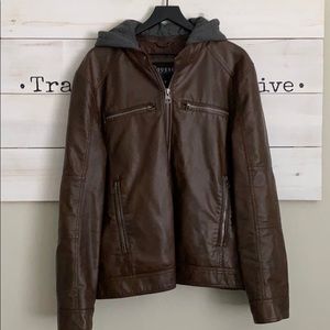 L men’s Guess Leather Jacket